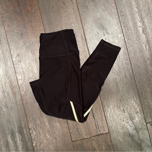 RBX Black Leggings with Gold Detail - Picture 1 of 4